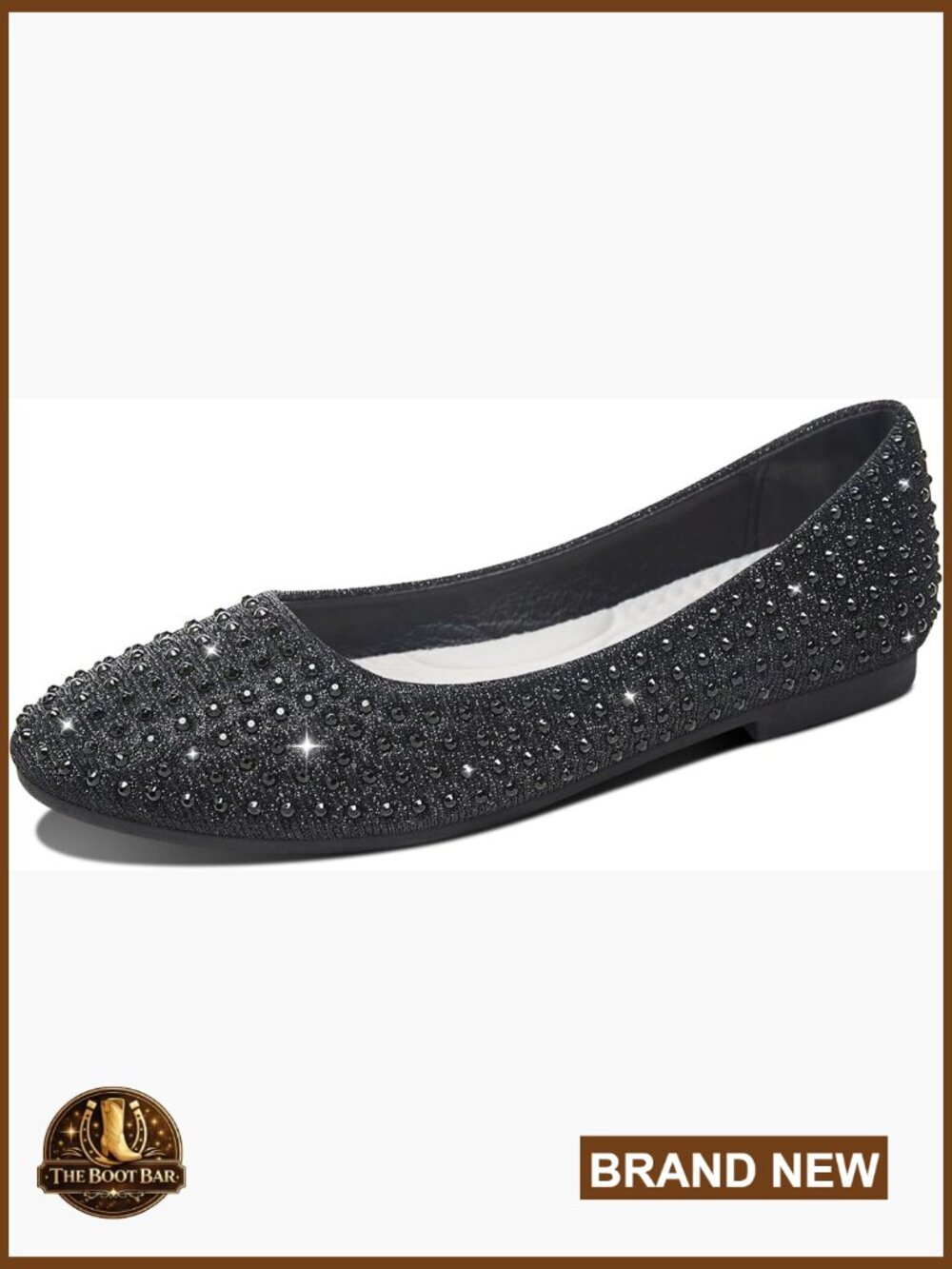 Rhinestone Ballet Flats Sparkly Round Toe Slip On Comfortable Wedding Party
